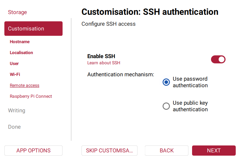 SSH enabled with password authentication