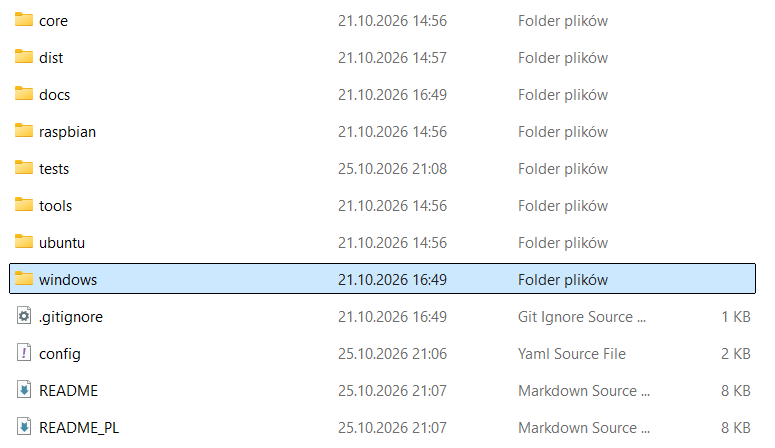Extracted installer folders with windows selected